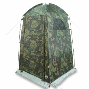 Wasserfestes Duschzelt in Tarnfarben für Camping. Hohes Umkleidezelt mit Reißverschluss und Fenster.