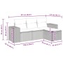 vidaXL Garten-Sofagarnitur, 4-teilig, beige Poly Rattan, mit Maßangaben.