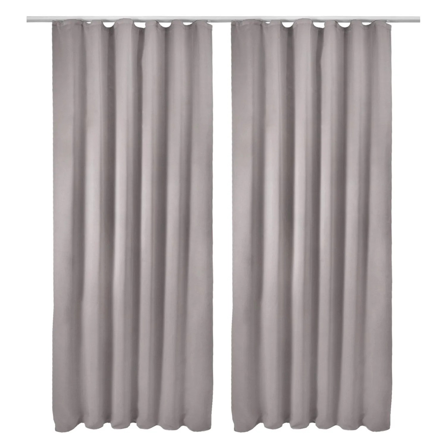 Beautissu Amelie BK Vorhang mit Kräuselband 140x245cm Grau 2tlg