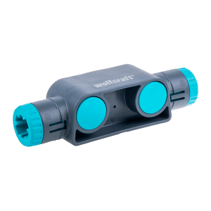 Wolfcraft Connector für Einhandzwingen, grau/türkis, zum Verbinden von zwei Zwingen.