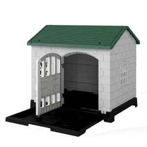 Costway Wetterfestes Hundehaus Grün 75 x 57 x 68 cm