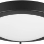 Schwarze, runde Trio Deckenleuchte Condus mit weißem Diffusor, geeignet für Bad und Feuchträume.