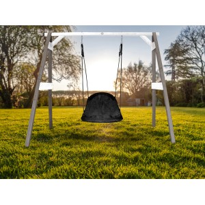 Axi Nestschaukel Roxy Grau-Weiß im Garten, Schaukel für Kinder.