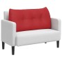 Rotes vidaXL Rückenkissen aus Stoff, 100x24x50 cm, ergonomisch geformt mit Knöpfen, auf hellem Sofa.