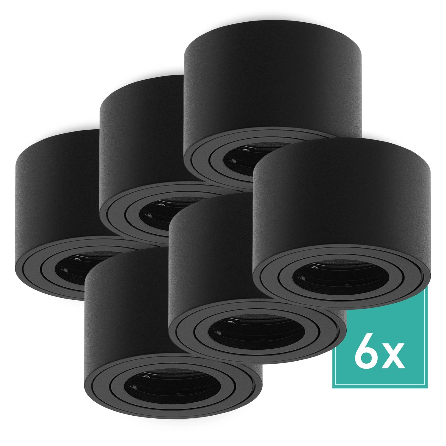 Oktaplex 6er Set Aufbauspot Modern Aluminium Lile S für LED-Module Deckenst günstig online kaufen