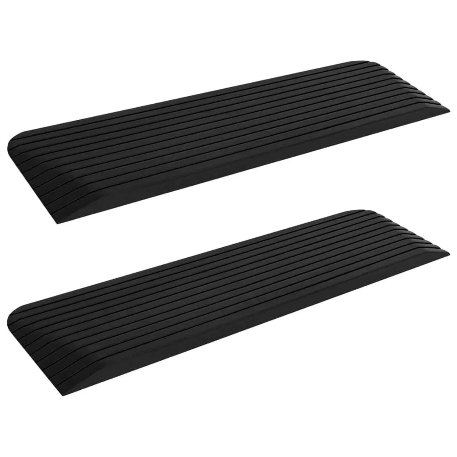 DELUKE Brückenschwellenrampen THEO 2er Set 110x32x3,8cm Gummi Kabelbrücke Bodenschwelle Überfahrschutz