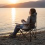Relaxdays Campingstuhl Eisen Grau Gepolstert Klappbar mit Armlehnen und Getränkehalter 106 cm x 90 cm x 45 cm_2