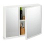 Relaxdays Spiegelschrank 2-türig MDF Glas Weiß Höhenverstellbar 50 cm x 65 cm x 15,5 cm 10,9 kg