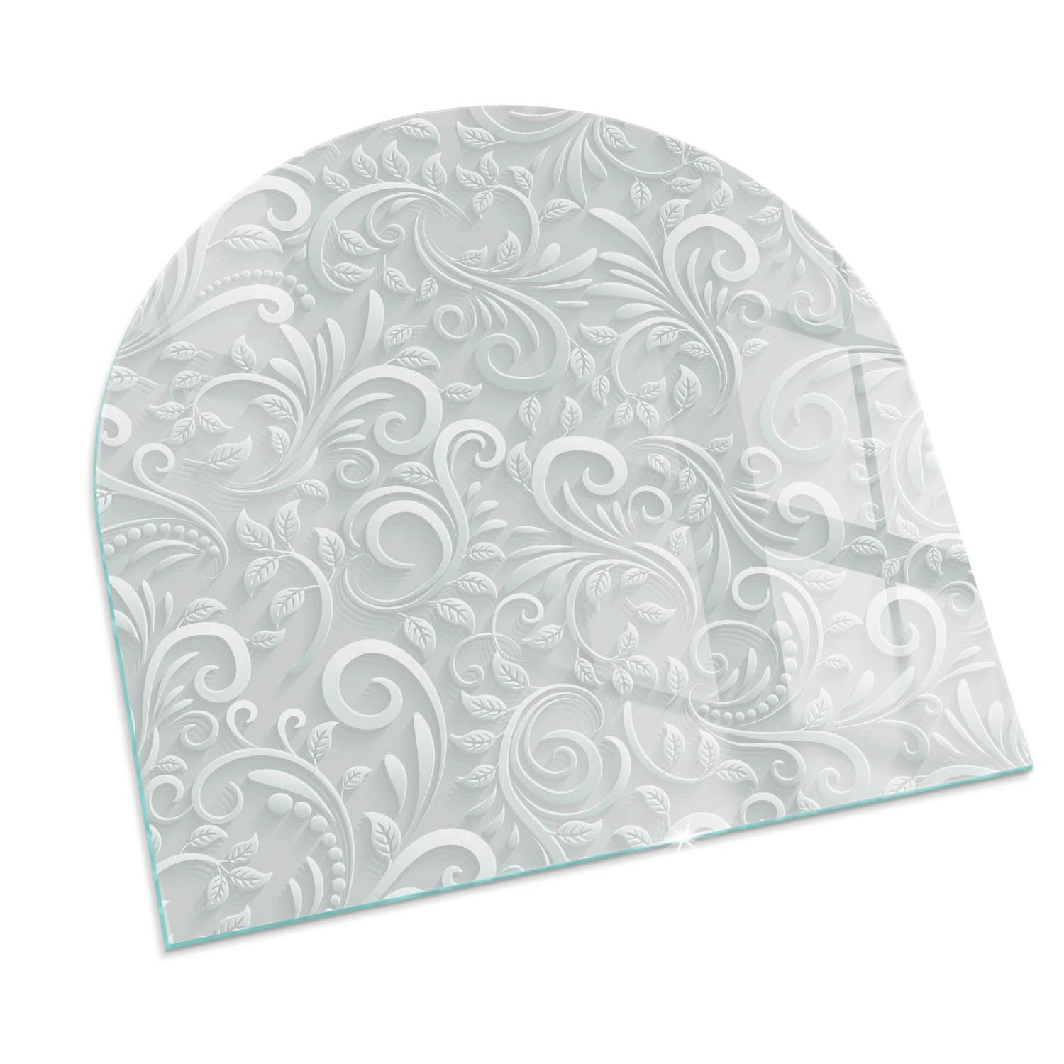 Tulup Glasplatte für Kamin Elegantes Pflanzenmuster Glasplatte unter Kamin günstig online kaufen