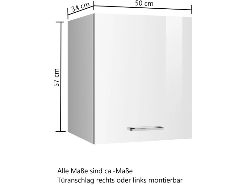 Held Möbel Weiß/Weiß Küchen-Hängeschrank Hochglanz kaufen cm OBI bei Mailand 50