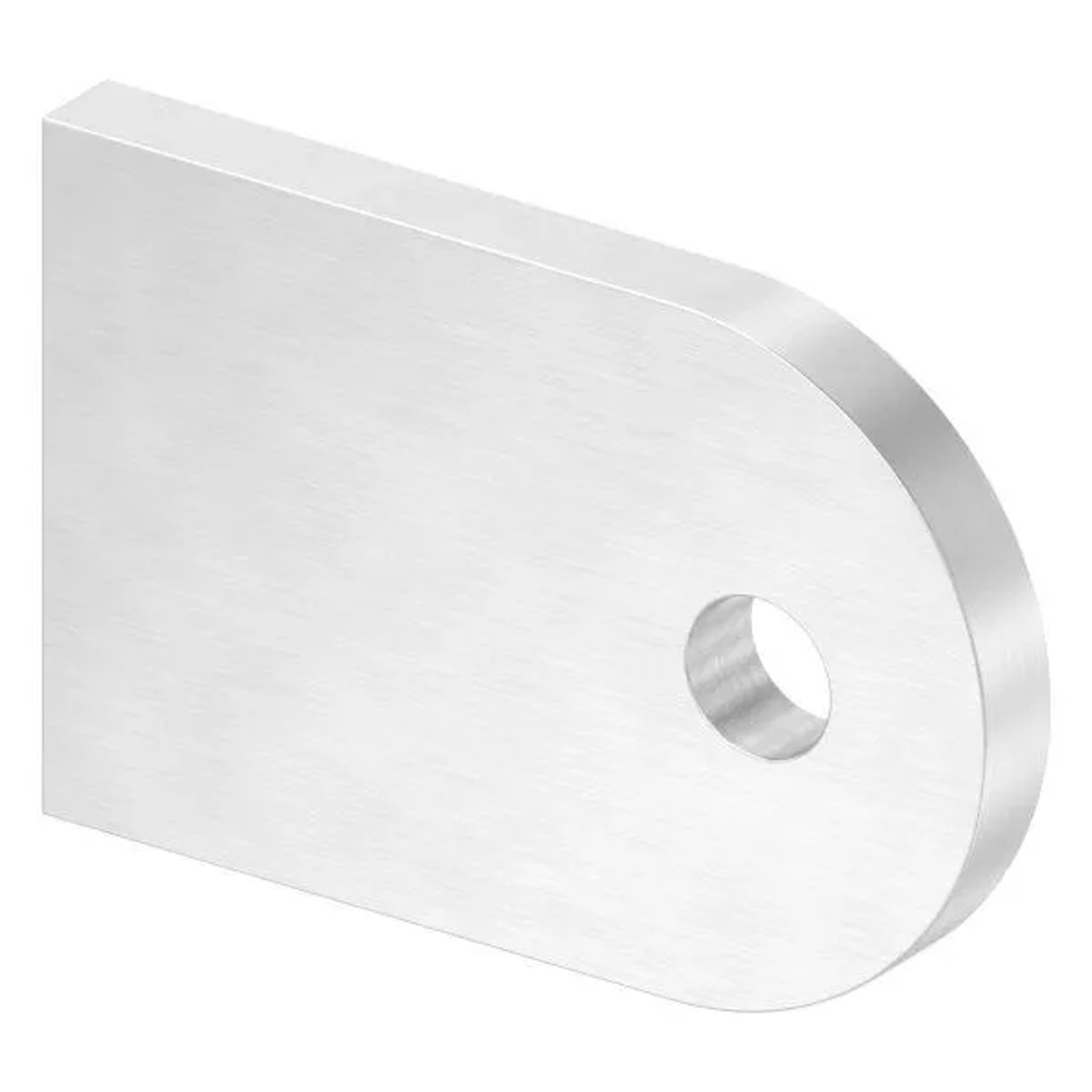 FeNau Anschweißlasche Edelstahl V2A 60 X 40 X 6 mm Mit Bohrung Ø 9 mm Geschliffen Korn 240