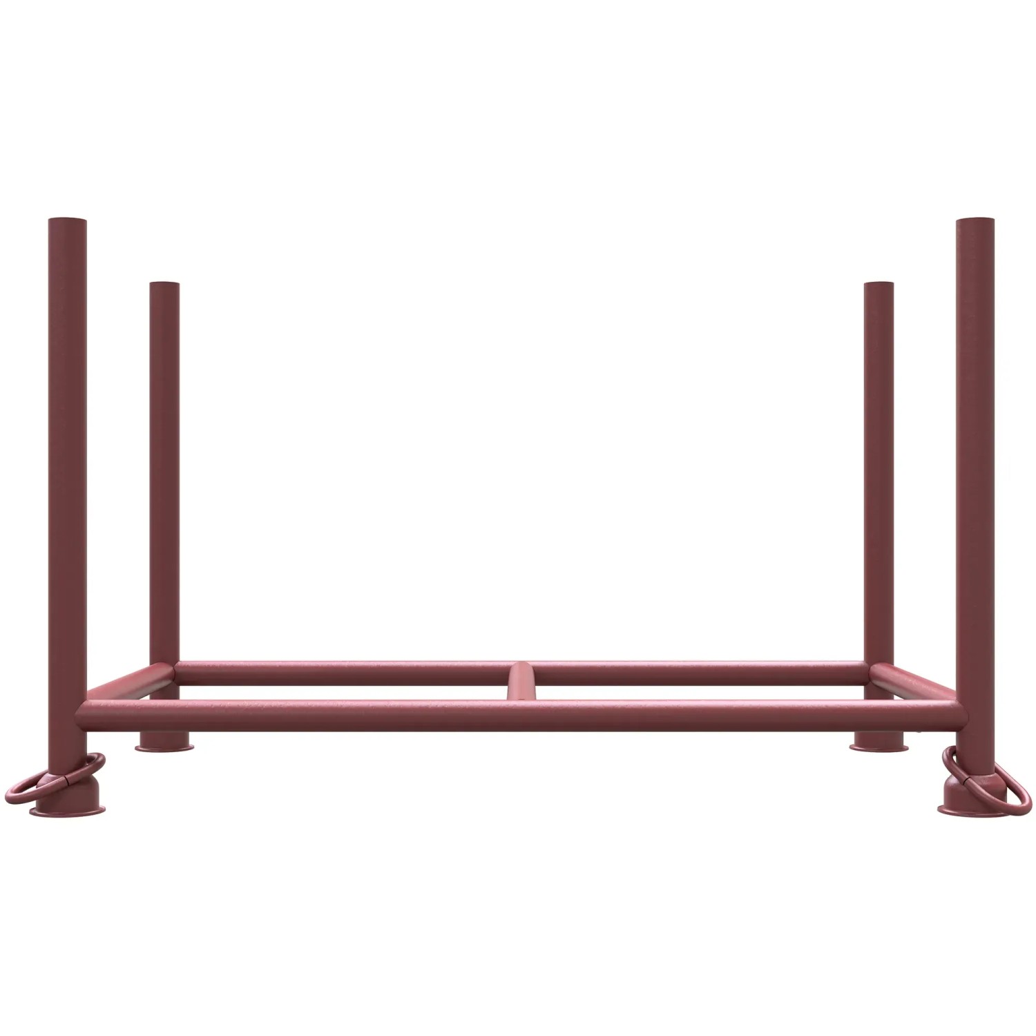 Schake Stapelpalette, 1,3x0,7x0,7 m, braun lackiert, für Baugeräte und Lagertechnik.