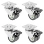 HMF 6720 Doppelte Schwerlastrollen Bremse Polyurethan 4 Stück 50 mm bis 400 kg Grau_4