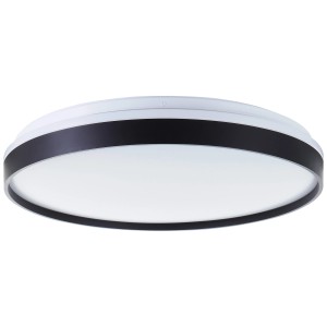 Weiße/schwarze LED-Deckenleuchte Britt RGB + CCT, Ø 48 cm. Moderne Deckenlampe für stimmungsvolles Licht.