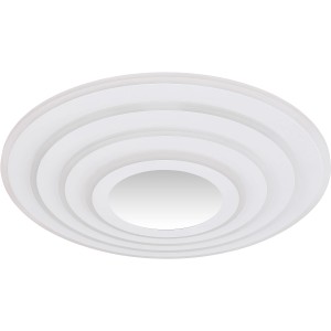Weiße, runde LED-Deckenleuchte mit Smart Home Funktion, dimmbar und per App steuerbar.