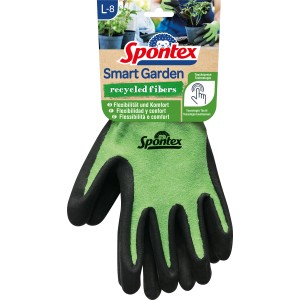 Spontex Gartenhandschuh Smart Garden Gr. 8 aus recyceltem Material, grün/schwarz.