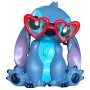 Disney Stitch Statue mit roter Herz-Sonnenbrille, 23 cm, Gartendeko für Valentinstag.