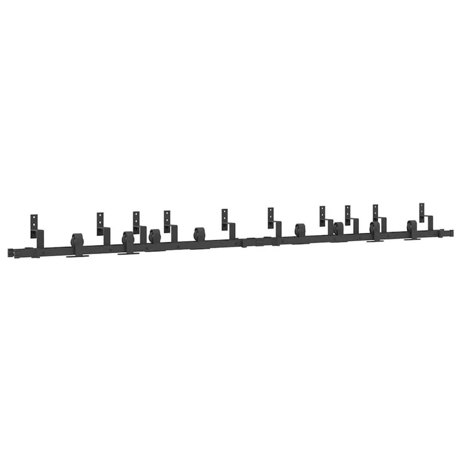 vidaXL Schiebetürbeschlag-Set 305 cm Stahl Schwarz 3295751