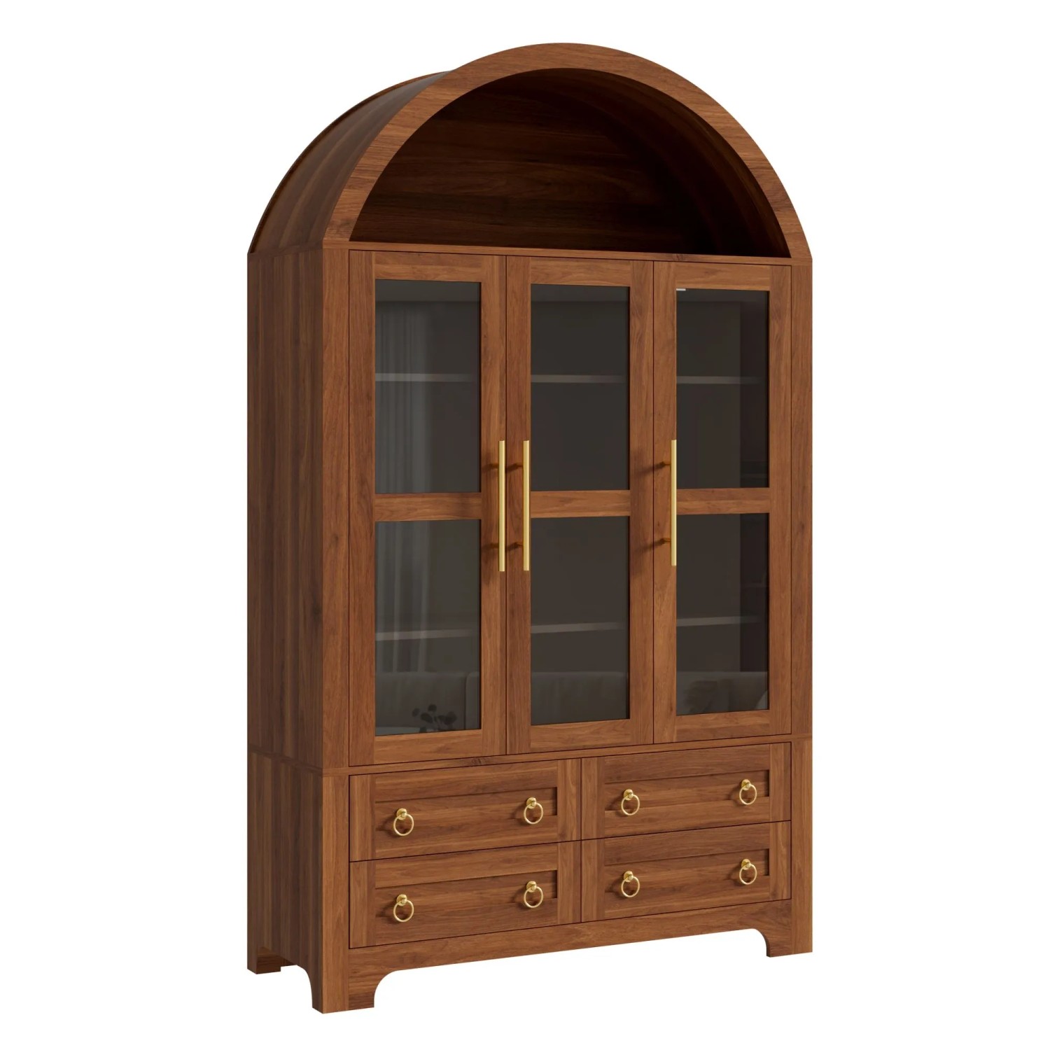 Merax Sideboard mit 3 Türen 4 Schubladen Offenem Fach Wohnzimmerschrank