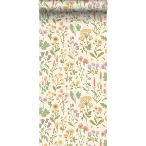 Sanders & Sanders Tapete Feldblumen Gelb und Grün 50 x 900 cm