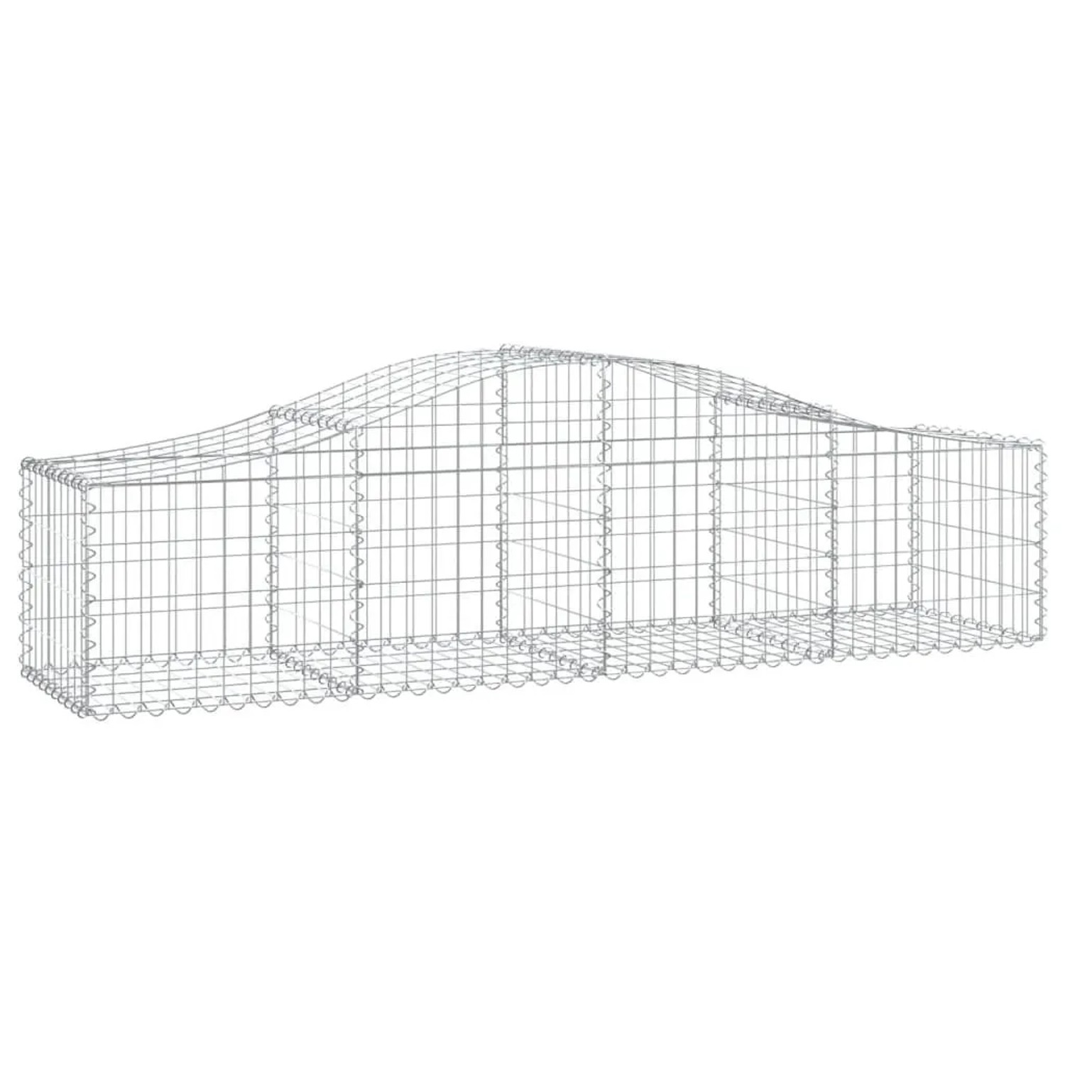 vidaXL Gabionen mit Hochbogen 7 Stk 200x50x40/60 cm Verzinktes Eisen 3145582