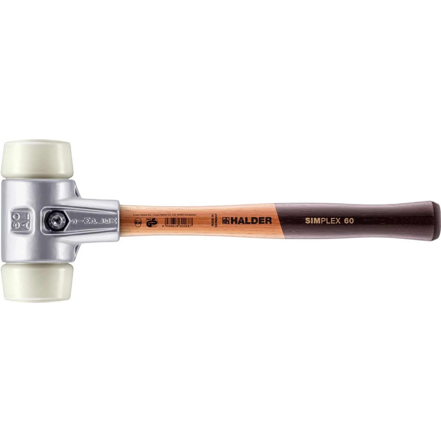 Halder Simplex Schonhammer Ø 60 mm Nylon mit Aluminiumgehäuse günstig online kaufen