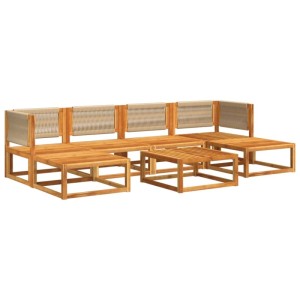 vidaXL 7-Tlg Gartensofa-Set mit Kissen Holz Akazie & Seil 3278862