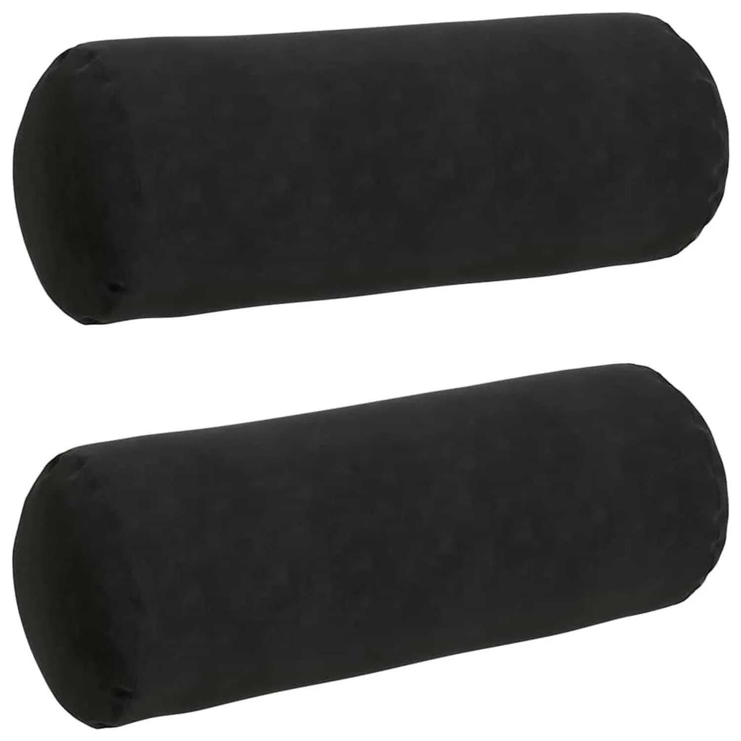 vidaXL Bolsterkissen 2 Stück Schwarz Ø 25 x 70 cm Cordstoff 42014334