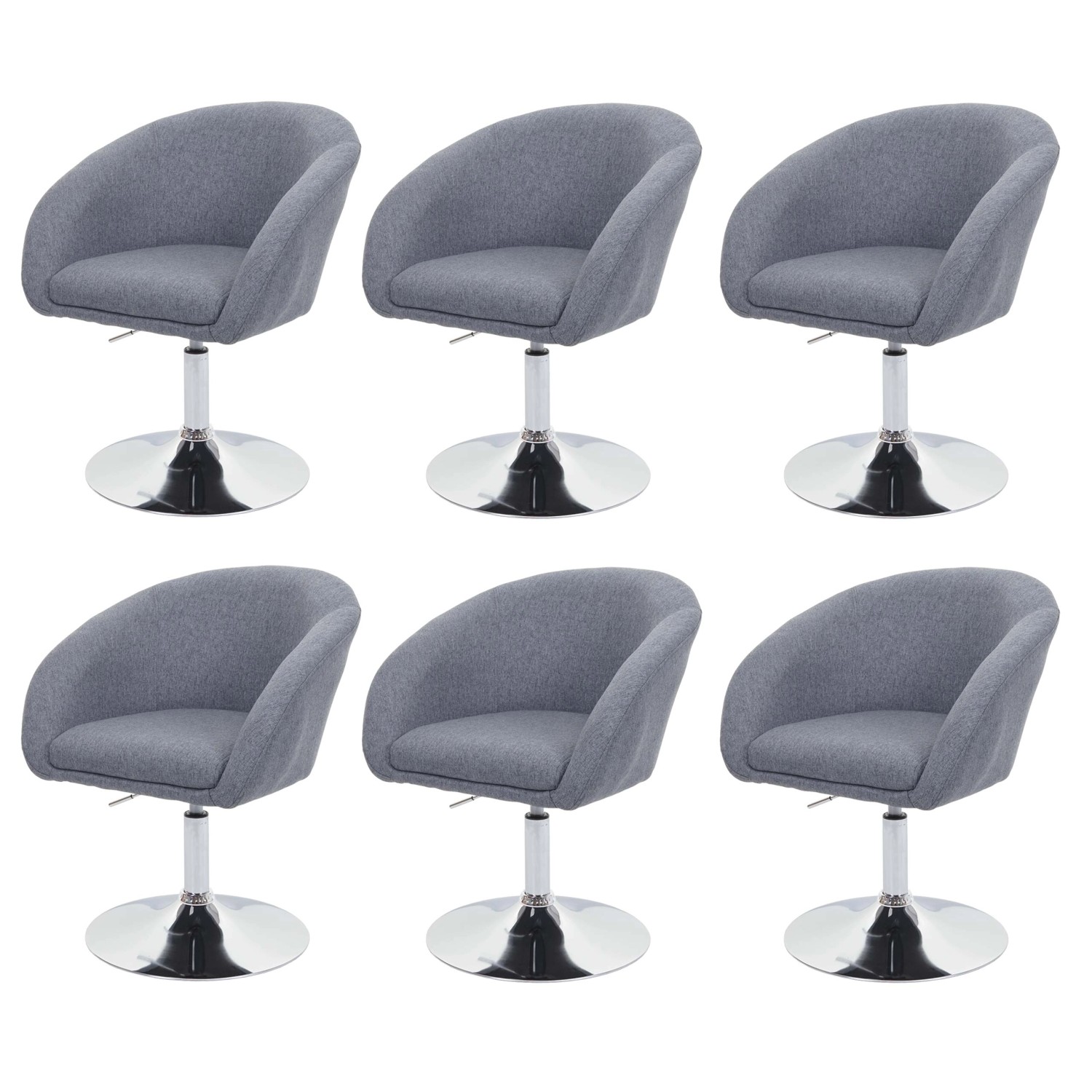 MCW Esszimmerstuhl F19 6er-Set Stoff/Textil Dunkelgrau günstig online kaufen