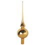 Goldfarbene Baumspitze von Krebs Glas Lauscha, glänzendes Uni-Design, 26 cm hoch.