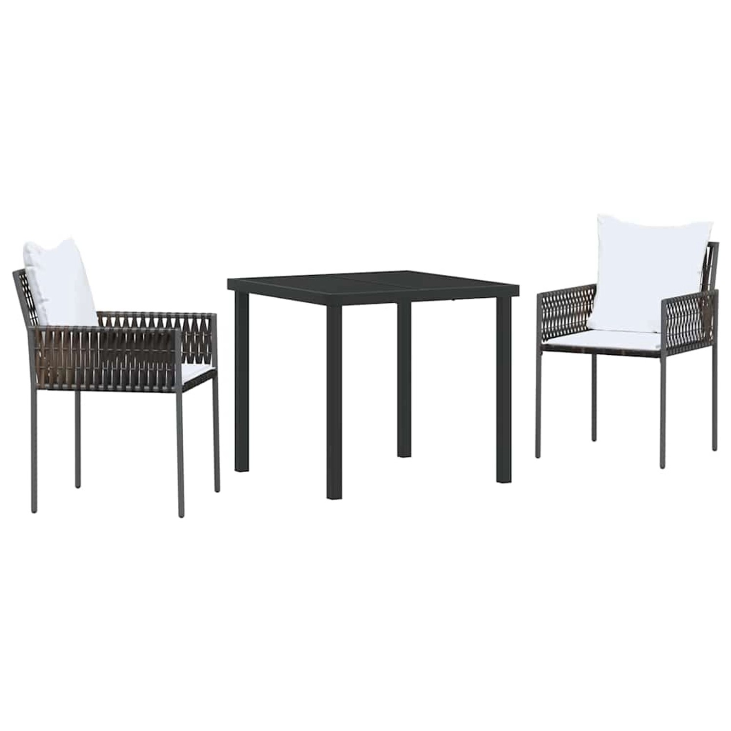 vidaXL Garten Essgruppe 3-Tlg Braun Poly Rattan 3379093 günstig online kaufen