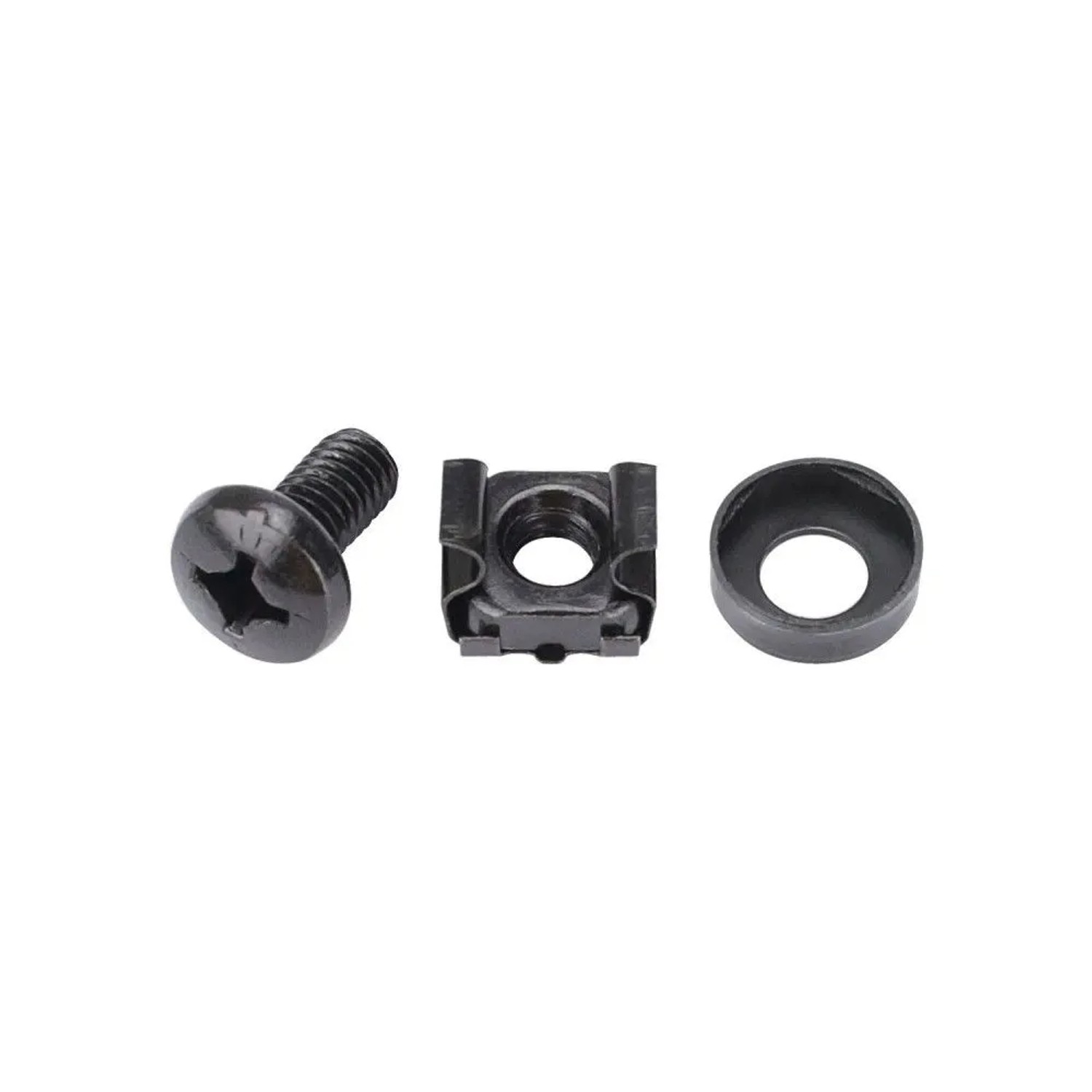 HMF 61024 Käfigmuttern für Serverschrank 24 Stück Schwarz