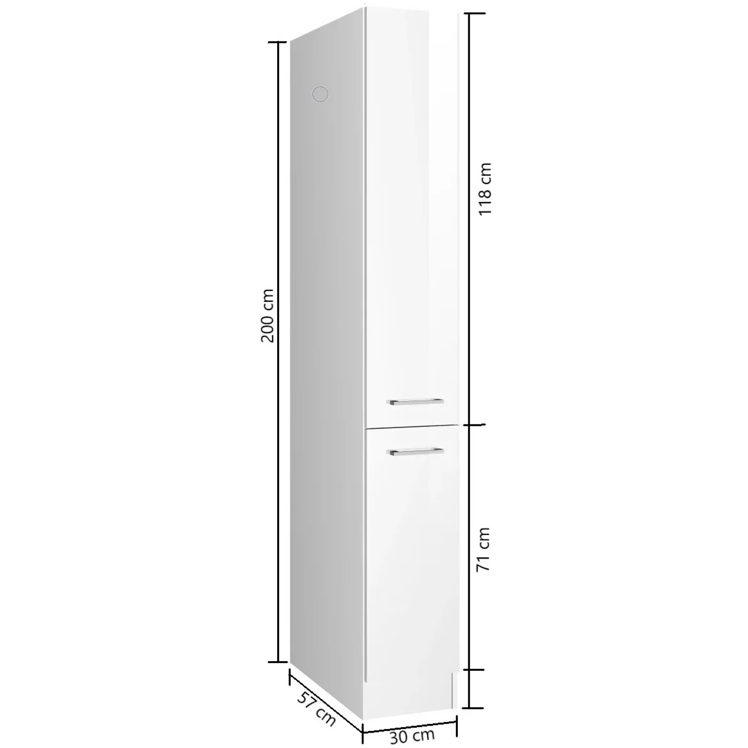 Held Möbel Apothekerschrank Mailand 30 cm breit Hochglanz kaufen bei OBI