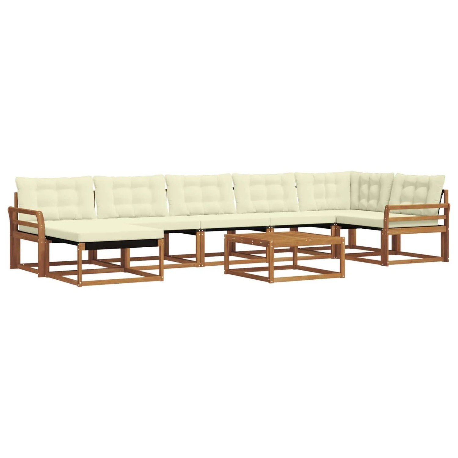 vidaXL Outdoor-Sofagarnitur 22-Tlg Natur und Creme Massivholz Akazie 3369697