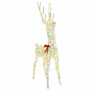 vidaXL 3D Rentier Warmweiß 128 cm PET 42019055