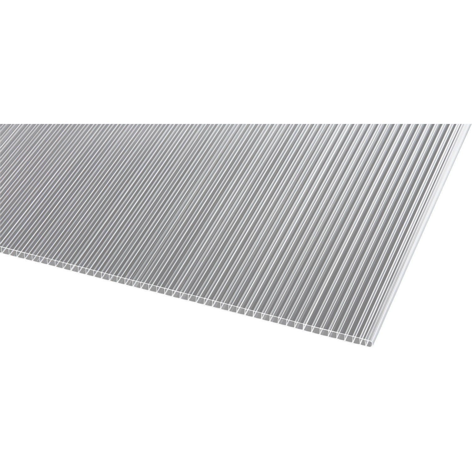 Transparente Hohlkammerplatte, 10 mm stark, 200x105 cm, für Kunststoffbedachung.