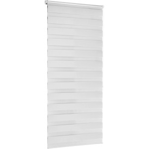 Hellgraues Vario-Rollo Sedano, 80x150 cm, mit transparenten und blickdichten Streifen zur Lichtregulierung.