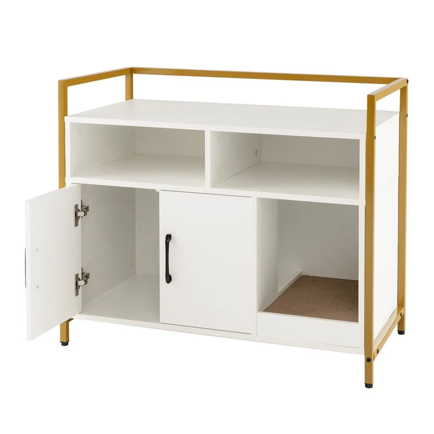 Costway Katzenhöhle Schrank Katzentoilette mit Doppeltüren Weiß günstig online kaufen