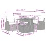 vidaXL Gartenmöbel-Set, 6-teilig, schwarz, Poly Rattan, mit Tisch und Stauraum.