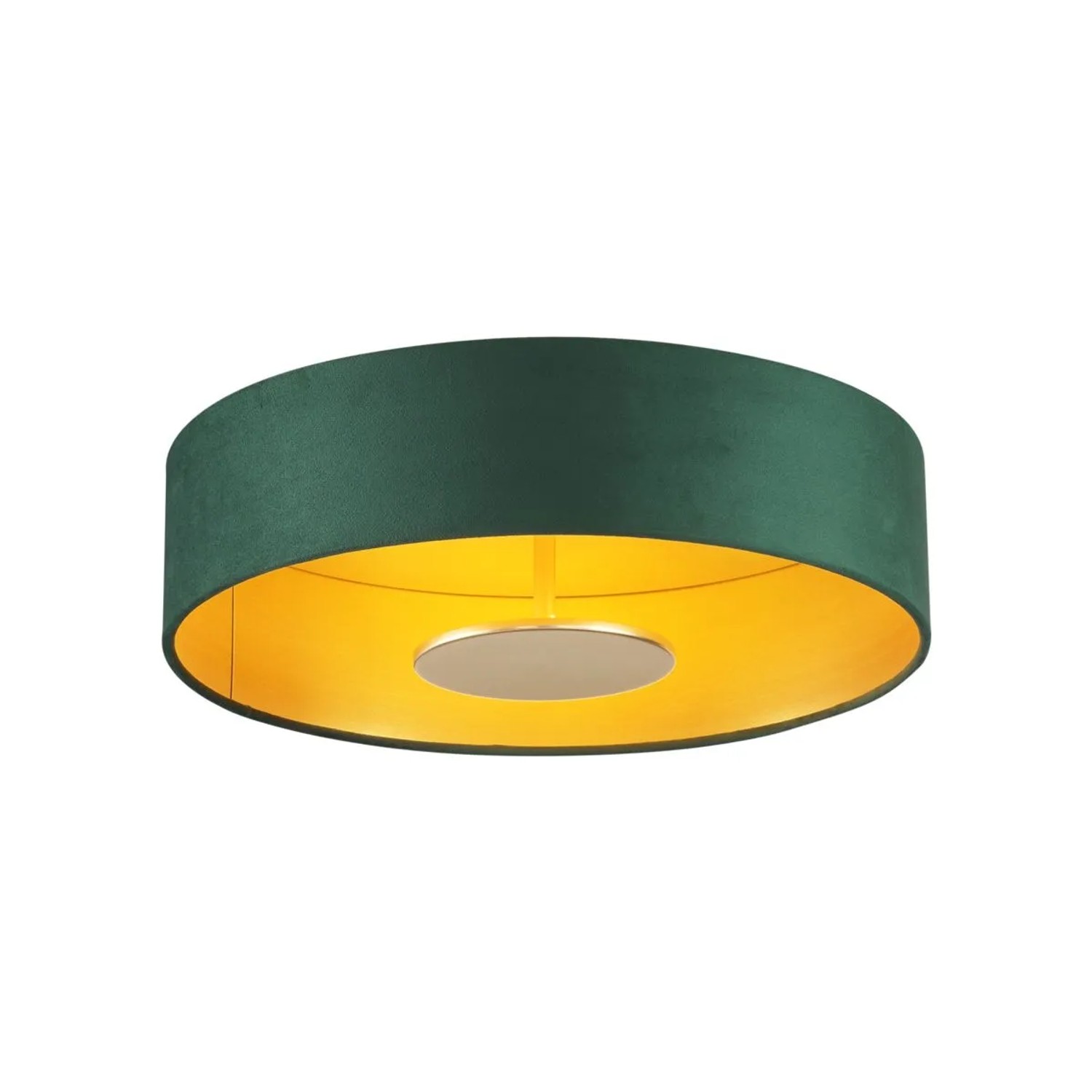 QAZQA Moderne Deckenleuchte Grün Samt inkl  LED 3 Stufen Dimmbar Bredow