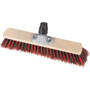LUX Besenkopf Südharzer 60 cm mit Holzriegel und roten Borsten für Reinigungsarbeiten.