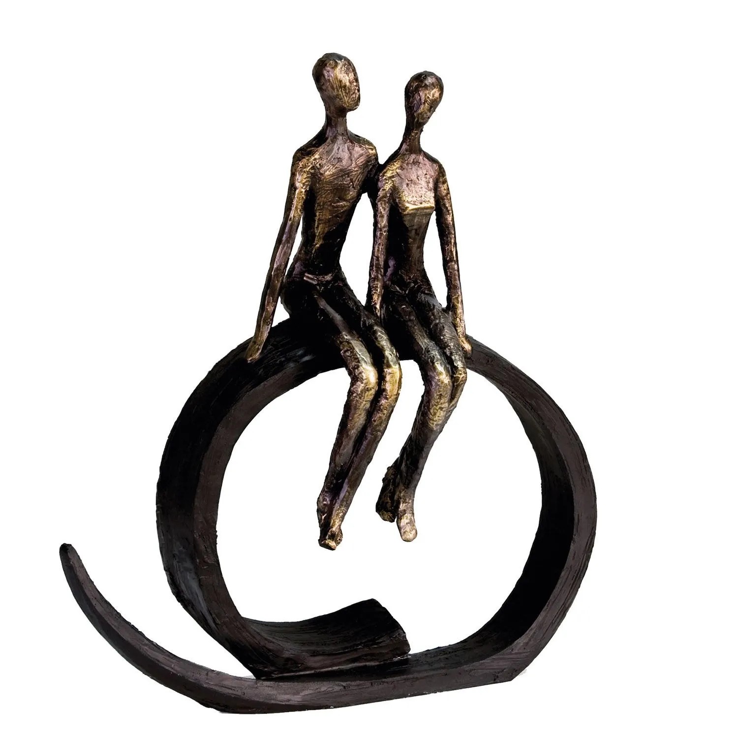 Gilde Skulptur Close Bronzefarben Schwarz 35 cm x 30 cm