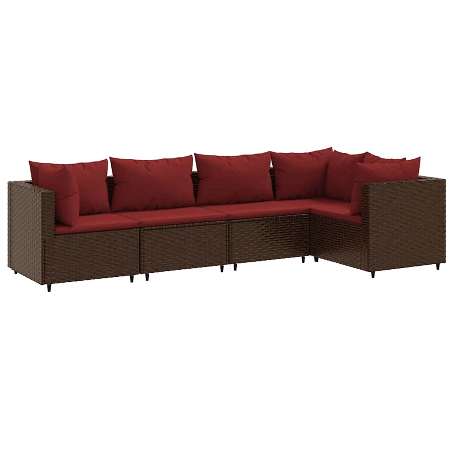 vidaXL 5-Tlg Garten-Lounge-Set mit Kissen Braun Poly Rattan 3308093 günstig online kaufen