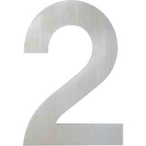 AnsaPro Hausnummer 2 aus Edelstahl, gebürstet.