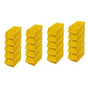 PROREGAL SuperSparSet: 20 gelbe Sichtlagerboxen aus Polypropylen, 15,5x20,4x34 cm, für Aufbewahrungssysteme.