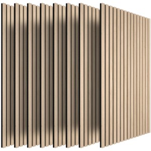 Tectake Akustikpaneele Sonic Wall IV in heller Eichenholzoptik. Schallabsorbierende Wandpaneele mit Holzlamellen und Filz im Scandi-Stil.