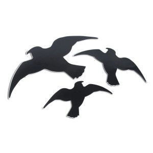 Windhager Vogel-Silhouetten, 3 schwarze Aufkleber zur Vermeidung von Vogelschlag an Glasflächen.