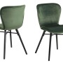 ebuy24 Bali Esszimmerstuhl in Tannengrün, moderner Stuhl mit schwarzem Metallgestell.