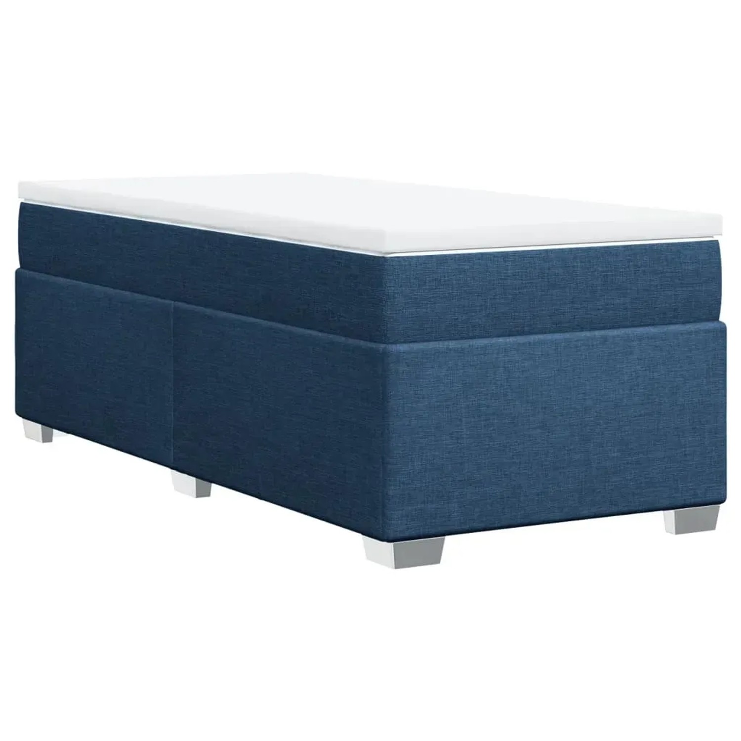 Blaues vidaXL Boxspringbett (80x200 cm) mit Matratze und weißer Auflage. Bett für erholsamen Schlaf.