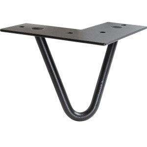 Schwarzes Wagner Hairpin Möbelbein, 100 mm hoch, aus pulverbeschichtetem Stahl.